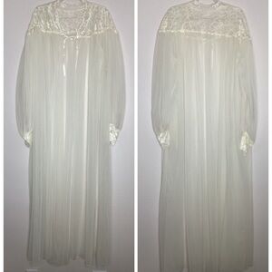 Jupon Long Vintage Henson Kickernick En Dentelle Blanche – Taille 36 (M) – 100% Nylon